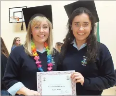  ??  ?? Twins Niamh and Patricia Buckley, Leaving Certificat­e students. Patricia was the Home Economics Student Of The Year.