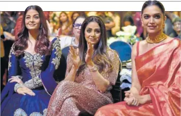  ?? PHOTOS: AALOK SONI, SATYABRATA TRIPATHY/HT ?? Aishwarya Rai Bachchan, Sridevi and Deepika Padukone at HT India’s Most Stylish Awards