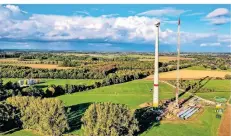  ?? FOTO: NORBERT PRÜMEN ?? Im Landschaft­sschutzgeb­iet Flöthbach zwischen Vorst und Süchteln werden zwei Windräder gebaut.