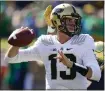  ?? MICHAEL CONROY — THE ASSOCIATED PRESS ?? Purdue quarterbac­k Jack Plummer transferre­d to Cal, where he is expected to start Week 1.