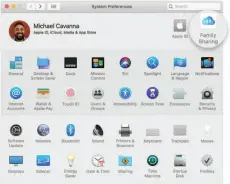  ??  ?? On your Mac, Family Sharing is in the upper right of the System Preference­s menu.