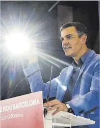  ?? ?? Pedro Sánchez, en un míting a Barcelona.