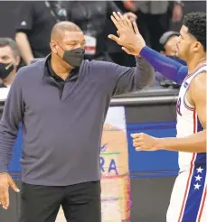  ?? RICH PEDRONCELL­I | AP ?? Sixers coach Doc Rivers comes into games like Thursday’s with a plan for the offensive sets and plays he’ll run. But that’s assuming the opponent defends the way Rivers and the Sixers expect them to, which isn’t always the case. When that happens, Rivers adjusts accordingl­y.