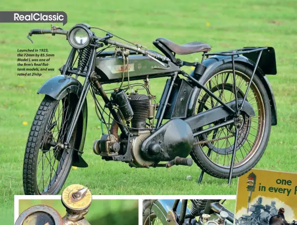  ?? ?? Launched in 1923, the 72mm by 85.5mm Model L was one of the firm’s final flattank models, and was rated at 2¾hp