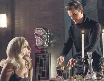  ?? PRASHANT GUPTA/FX ?? Matt Bomer as Donovan and Lady Gaga as Elizabeth in American Horror Story — a wicked couple whose bisexualit­y is depicted as emblematic of depravity and moral bankruptcy.