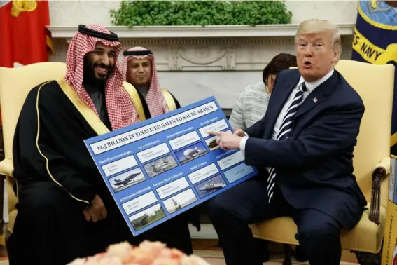  ?? (AP) ?? ‘A lot of people are at work’ because of Saudi Arabia’s business, Mr Trump says