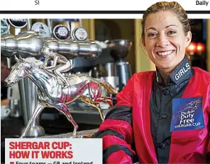  ?? GETTY IMAGES ?? Girl power: a smiling Hayley Turner with the Shergar Cup