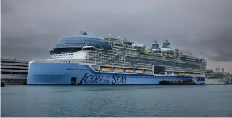  ?? Eva Marie Uzcategui / Bloomberg ?? The Icon of the Seas takes passengers from Miami to the Caribbean