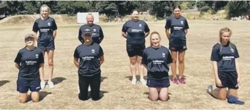  ?? ?? Chichester Priory Park Lionesses line up for the camera last summer - and women’s and girls’ cricket is a big part of the club’s plans for 2021