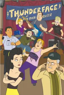  ?? CTV ?? The whole gang is back, including the rock band Thunderfac­e making a guest appearance, in the newest season of Corner Gas Animated.