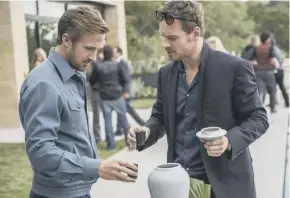  ??  ?? Michael Fassbender and Ryan Gosling in Terrence Malick’s Song to Song