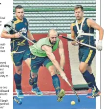  ?? PTI ?? Australian hockey players at a training session in Bhubaneswa­r on Thursday.