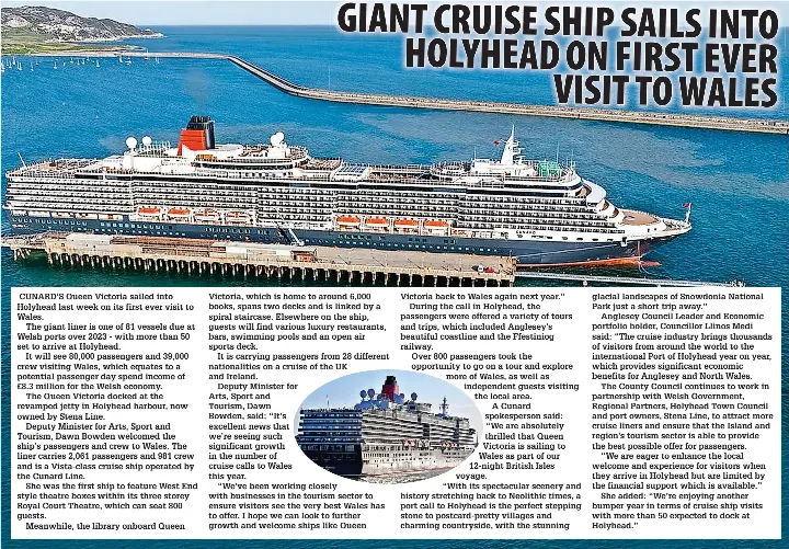 GIANT CRUISE SHIP SAILS INTO HOLYHEAD ON FIRST EVER VISIT TO WALES