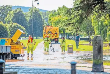  ?? August. Picture by Steve Macdougall. ?? HOTSPOT: Flooding at Perth’s South Inch last