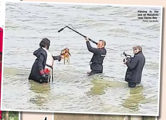  ?? Picture: Tony Mardon ?? Filming in the sea at Reculver, near Herne Bay