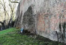  ??  ?? Die historisch­e Stadtmauer muss im Bereich der Thommstraß­e dringend saniert werden. Im Sommer sollen die Arbeiten beginnen.