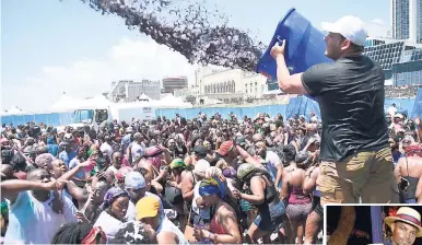  ?? FILE ?? Patrons enjoy water, paint, at BRT Weekend J’Ouvert Breakfast Party in Atlantic City, recently.