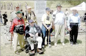  ?? Photo submitted ?? World War II veterans, many accompanie­d by family, made the trip to Iwo Jima with Mark Kreymborg.