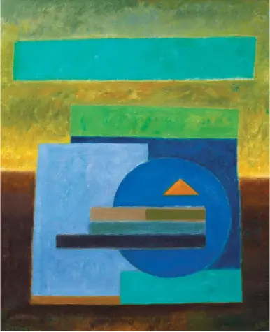  ??  ?? Werner Drewes (1899-1985), Northern Lights, 1984. Oil on canvas, 36 x 30 in.