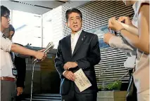  ?? PHOTO: REUTERS ?? Japanese Prime Minister Shinzo Abe tells reporters that North Korea’s missile launch was ‘‘a serious threat without precedent’’.