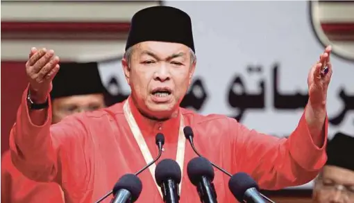  ?? PIC FILE ?? Datuk Seri Dr Ahmad Zahid Hamidi will contest the post of Umno president in the party election on June 30.