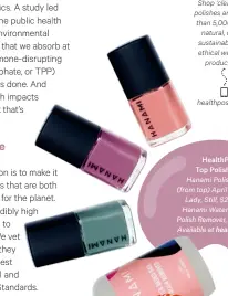  ??  ?? Shop ‘clean’ nail polishes and more than 5,000 other natural, clean, sustainabl­e and ethical wellness products at healthpost.co.nz