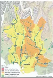  ??  ?? Low levels: The state of Southland’s river flows as of April 3.