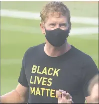  ?? MEDIANEWS GROUP FILE PHOTO ?? Union coach Jim Curtin, seen before last Tuesday’s game against New York Red Bulls, isn’t buying into early hype about his team, seeing reasons to improve despite the strong start.