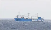  ?? (Photo Sophie Louvet) ?? Le Rolldock Storm à son arrivée en grande rade de Toulon, hier en fin de matinée.