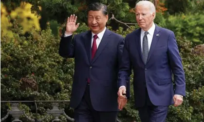  ?? Photograph: Kevin Lamarque/Reuters ?? President Joe Biden meets with Chinese President Xi Jinping on the sidelines of APEC summit, in Woodside, California, 15 November 2023.