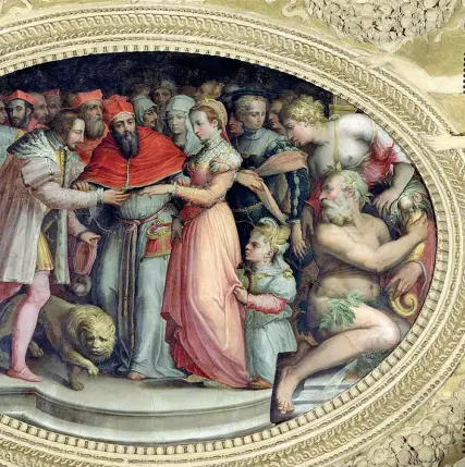  ??  ?? Protagonis­ta A sinistra Giorgio Vasari in un suo «Autoritrat­to» realizzato tra il 1550 e il 1567 e custodito agli Uffizi