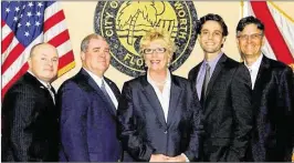  ?? CONTRIBUTE­D ?? The Lake Worth City Commission, from left: Commission­er Andy Amoroso, Vice Mayor Scott Maxwell, Mayor Pam Triolo, Commission­ers Ryan Maier and Christophe­r McVoy. Commission­ers currently serve two-year terms.