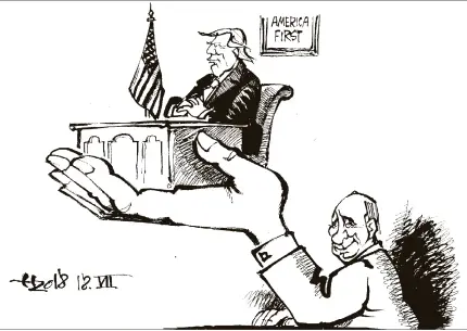  ?? Zeichnung: Haitzinger ?? Trumps Oval Office?
