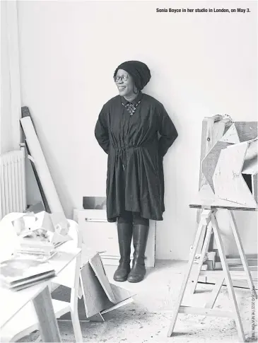  ?? ?? Sonia Boyce in her studio in London, on May 3.