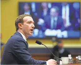  ?? USA TODAY ?? Mark Zuckerberg told Congress he was unfamiliar with “shadow profiles.”