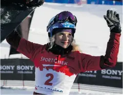  ?? TODD KOROL/ GETTY IMAGES ?? Olympic- bound Canadian Dominique Maltais had the fastest qualifying time at a snowboard cross World Cup event in Vallnord- Arcalis, Andorra on Friday.