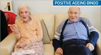  ??  ?? Margaret Kearin and Noel Lawlor at the bingo in Aras Lorcáin, Arklow as part of Positive Ageing Week.