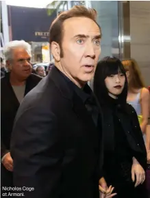  ?? ?? Nicholas Cage at Armani.