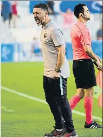  ?? FOTO: M. MONTILLA ?? El grito de García Pimienta Celebró el gol con pasión