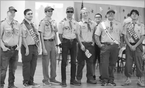  ?? COURTESY PHOTO ?? Troop 4070 stand with Dominic Fiorenza (second from right) in support on his Eagle Court of Honor, held Feb. 1 at the VFW Hall in Imperial.