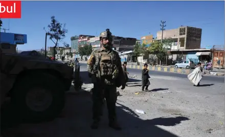  ?? Photo: Nampa/AFP ?? Takeover… An Afghan security force personnel stands guard along the roadside in Herat, as Taliban took over the police headquarte­rs in Herat, Afghanista­n’s third-largest city.