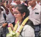  ?? SUPPLIED ?? Former CNRP official Sin Rozeth outside Battambang provincial court on May 9.