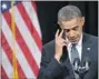  ??  ?? U.S. President Barack
Obama speaks at a memorial service on Sunday
in Newtown, Conn.