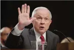  ?? —AFP ?? WASHINGTON: US Attorney General Jeff Sessions testifies before the Senate Intelligen­ce Committee on Capitol Hill on Tuesday.