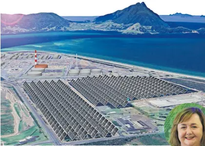  ??  ?? Energy Minister Megan Woods’ (right) aspiration for an excess of renewable electricit­y to help generate green hydrogen plays into plans like Refinery NZ’s for a $39m solar farm at Marsden Point.