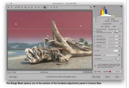  ??  ?? The Range Mask options are at the bottom of the localised adjustment panel in Camera Raw