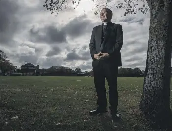  ?? PETER MEECHAM ?? Bishop Michael Gielen pictured at the Barbadoes Street property where the new Catholic cathedral will be rebuilt.