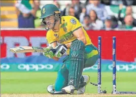  ?? AFP ?? South Africa's Faf du Plessis got out on 26 against Pakistan in Edgbaston on Wednesday.