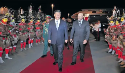  ?? Photo: Xinhua ?? Chinese President Xi Jinping arrived early in Port Moresby to meet the heads of those Pacific countries that recognise China but not Taiwan.