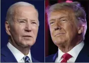  ?? THE ASSOCIATED PRESS ?? President Joe Biden speaks on Aug. 10in Salt Lake City, left, and former President Donald Trump speaks on July 8 in Las Vegas.